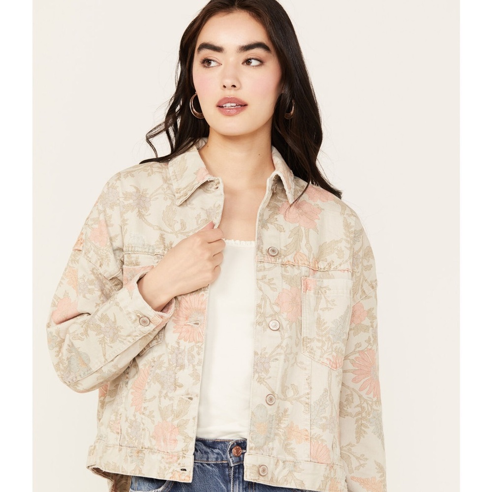 Free People Opal Swing Cottagecore Denim Jacket